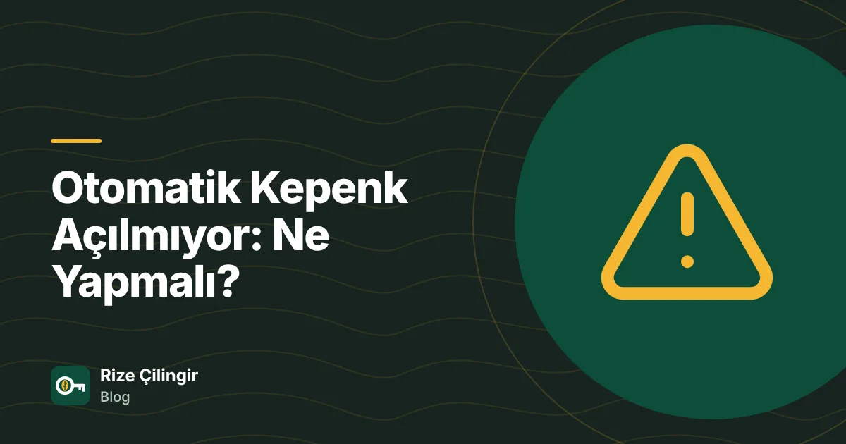 Otomatik Kepenk Açılmıyor: Ne Yapmalı? — kapak görseli